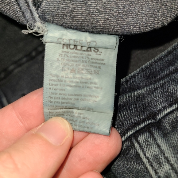 Rolla's Size 28R Westcoast Super Skinny Distressed Jeans Vintage Black - Picture 7 of 9